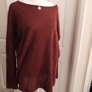 💙 Piko 1988 Burgundy Lightweight Sweater Size L Soft Knit Long Sleeve
